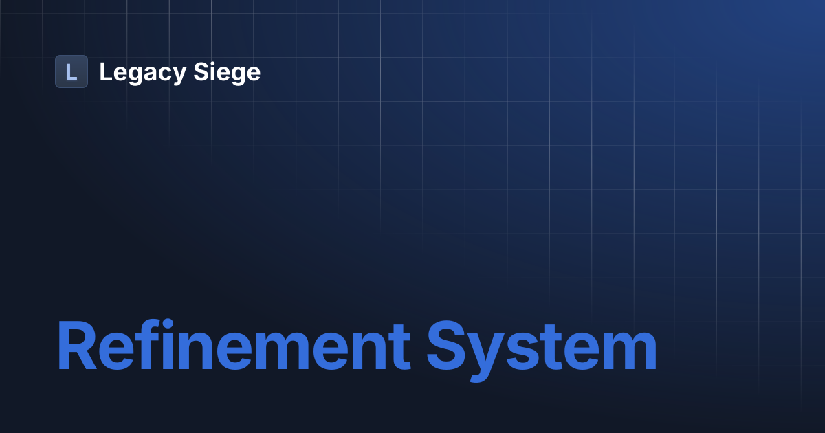 Refinement System | Legacy Siege